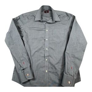 Untuckit Pio Cesare Mens M Blue Gray‎ Slim Long Sleeve Shirt
